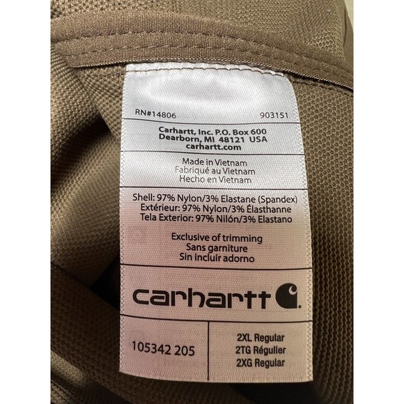 Carhartt Rain Defender Super Dux Softshell Jacket Brown Men’s Size XXL - Picture 11 of 12